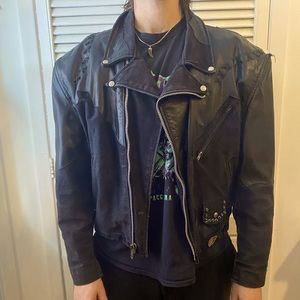 Unique 80s vintage leather jacket